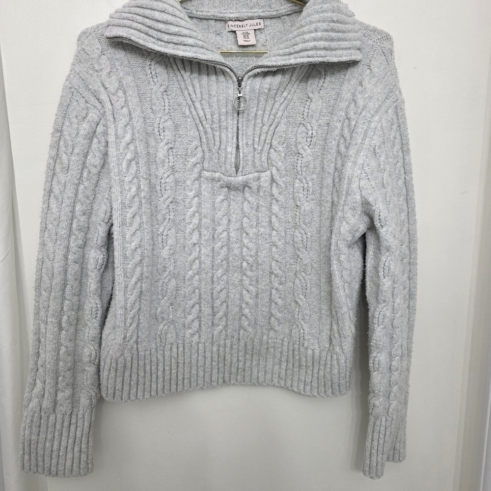 Sincerely Jules Soft Gray Knit Top